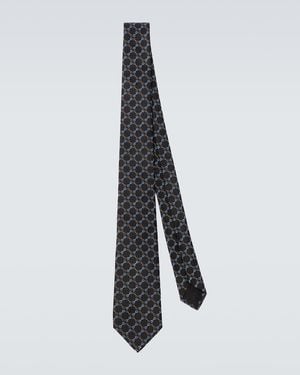 Gucci Krawatte Horsebit Aus Seiden-Jacquard - Schwarz