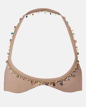 Christopher Esber Verziertes Bikini-Oberteil Beach Quartz Minuscule - Natur