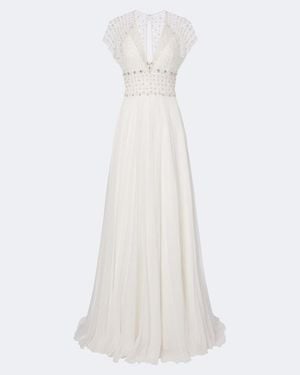 Jenny Packham Bridal Robe Momento Aus Tuell Und Seidenchiffon - Weiß