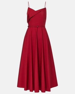 Roland Mouret Cotton Poplin Midi Dress - Red