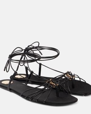Saint Laurent Babylone Leather Sandals - Black