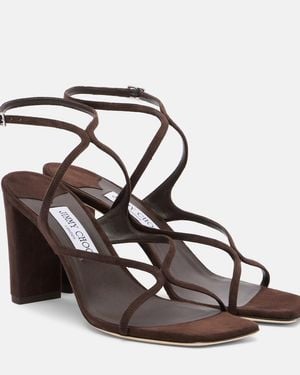 Jimmy Choo Azie Suede Sandals - Metallic