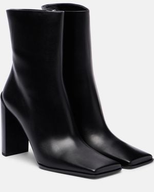Alaïa Leather Ankle Boots - Black