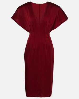 Stella McCartney Draped Satin Midi Dress - Red