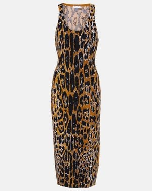Alaïa Jacquard Midi Dress - Metallic