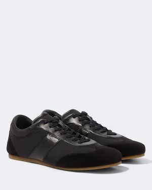 Lemaire Soft Suede-Trimmed Trainers - Black