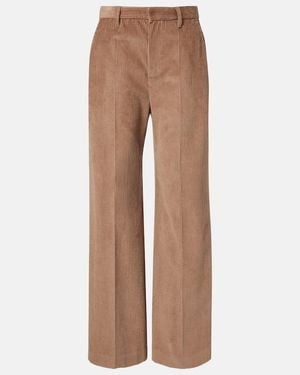 Brunello Cucinelli Monili Cotton Corduroy Wide-Leg Trousers - Brown