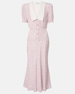Alessandra Rich Floral Motif Dress - Pink