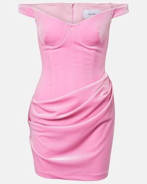 Alex Perry Bustier-Kleid Aus Samt - Pink