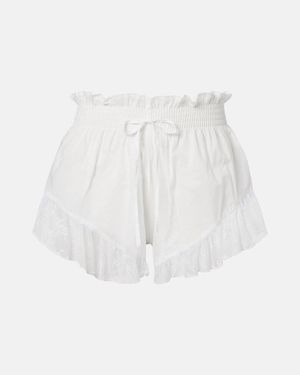 Montce Lace-Trimmed Cotton Shorts - White