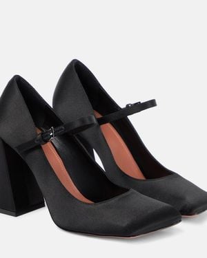 AMINA MUADDI Charlotte 95 Satin Court Shoes - Black