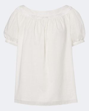 Posse Top Marilyn De Algodon Con Encaje - Blanco