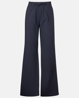 Dorothee Schumacher Poplin Power Ii Cotton Poplin Wide-Leg Trousers - Blue
