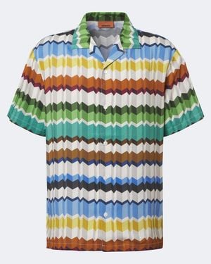Missoni Camicia Bowling Avzig Zag - Verde