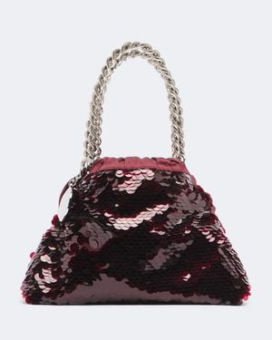 Stella McCartney Falabella Mini Sequined Top-Handle Bag - White