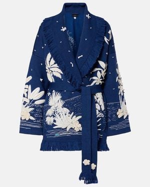 Alanui Postcard From Paradise Wool Cardigan - Blue
