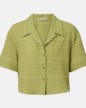 Asceno Camisa Bowling Cropped Lincoln De Algodon A Cuadros - Verde
