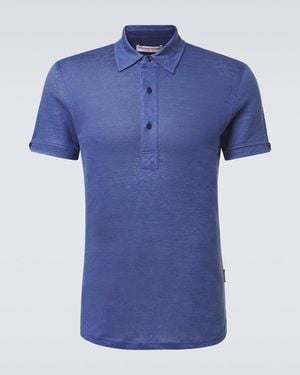 Orlebar Brown Polohemd Sebastian Aus Leinen - Blau