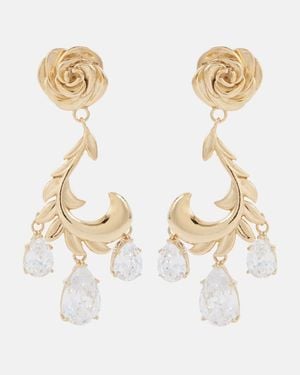 Magda Butrym Rosebud-Plated Drop Earrings - White