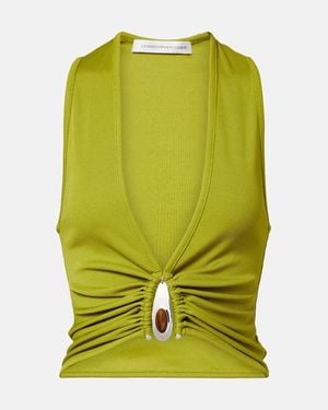 Christopher Esber Crystal Pendant Tank Top - Green