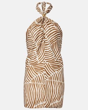 ViX Aster Printed Halterneck Minidress - Metallic