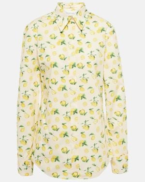 Sportmax Riva Printed Cotton Shirt - Metallic