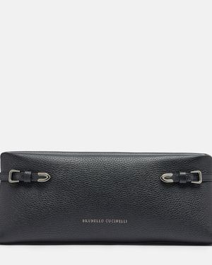 Brunello Cucinelli Small Leather Clutch - Black
