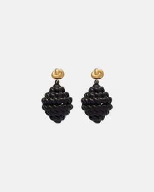 TOTEME Rope-Plated Enamel Drop Earrings - Black
