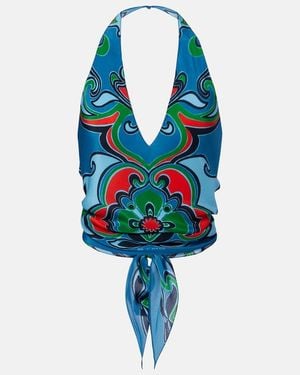 Etro Printed Silk Top - Blue