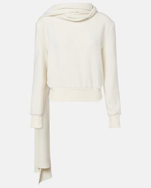 Magda Butrym Sudadera Con Bufanda - Blanco