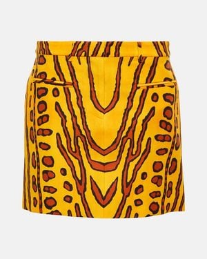 Altuzarra Zola Printed Linen-blend Miniskirt - Metallic