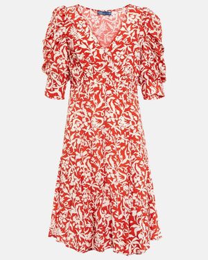 Polo Ralph Lauren Floral-Print Box-Pleat Dress - Red