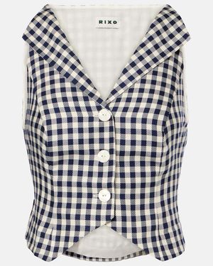 RIXO London Tiggy Checked Vest - Blue