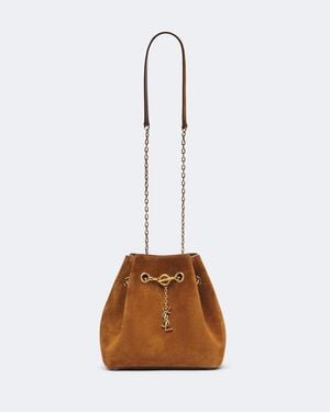 Saint Laurent Schultertasche Le Sailor Small Aus Veloursleder - Braun