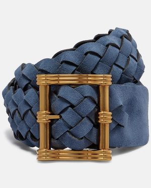 Etro Wendbarer Guertel Ardiglione Aus Veloursleder - Blau