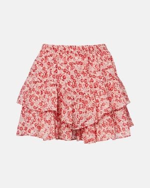 Isabel Marant Jocadia Floral Cotton Skort - Red