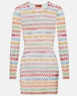 Missoni Zigzag Lame Minidress - White