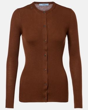 Prada Virgin Wool Cardigan - Brown