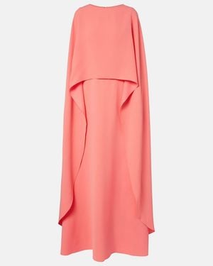 Carolina Herrera Caped Crepe Gown - Pink
