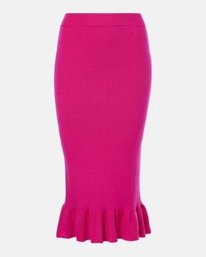 Nina Ricci Ruffled Wool-Blend Miniksirt - Pink