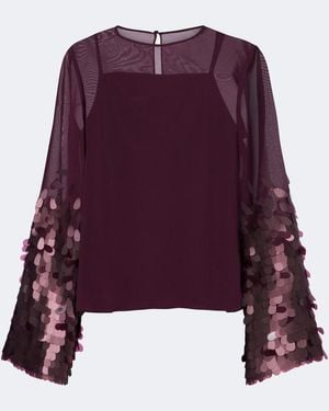 JOSEPH Blusa Ariane De Chifon Con Lentejuelas - Morado