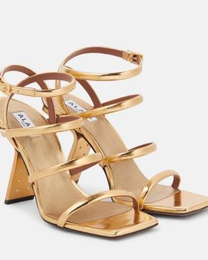 Alaïa Perfo Leather Sandals - Metallic