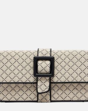 Manolo Blahnik Maycap Raffia-Effect Clutch - Metallic