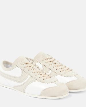 Dries Van Noten Suede-Trimmed Leather Trainers - Natural