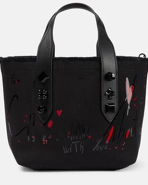 Christian Louboutin Frangibus Small Canvas & Leather Tote - Black