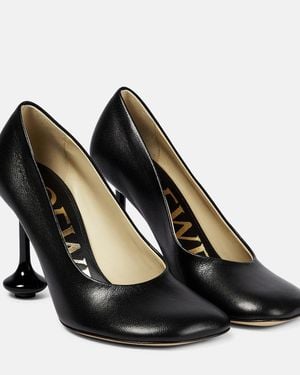 Loewe Toy Contrast-Sole Leather Heeled Courts - Black