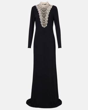 Costarellos Dellana Crystal-Embellished Crepe Gown - Black