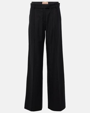 AYA MUSE Conso Low-Rise Wide-Leg Wool Pants - Black