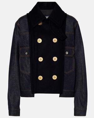 Sacai Paneled Denim Jacket - Blue