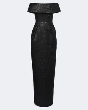 Rebecca Vallance Elowen Off-Shoulder Lame Gown - Black